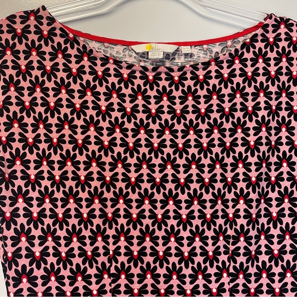 Boden Pink Geometric Pattern Cap Sleeve Dress - Picture 4 of 15